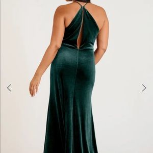 Jenny Yoo - Sullivan velvet bridesmaids dress in emerald.